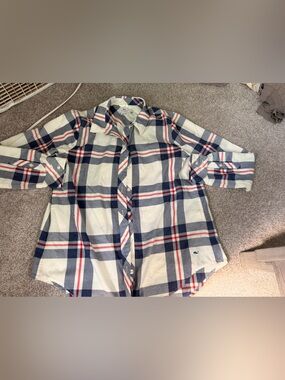 Vineyard Vines Navy, Red, and Cream Plaid Relaxed Shirt